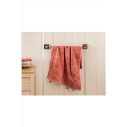 English Home Elite Pamuklu Kadife Jakarlı Yüz Havlusu 50x70 Cm Gül Kurusu 10039059