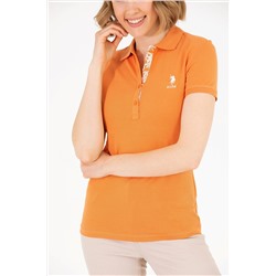 Kadın Kiremit Basic Polo Yaka Tişört