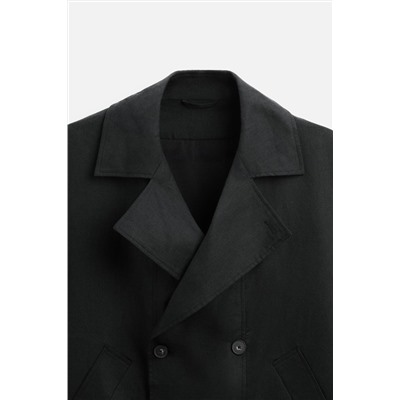 TRENCH CORTO 100% LINO