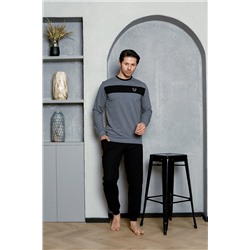 AHENGİM Erkek Pijama Takımı Iki Iplik Kol Paça Manşetli Pamuklu Mevsimlik M70142276 1-2-10001219