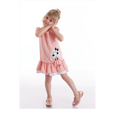 Denokids Kız Çocuk Fırfırlı Tavşan Elbise CFF-19Y2-037