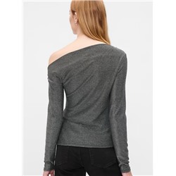 Stretch Jersey One-Shoulder Top