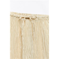 PLEATED SATIN-FINISH TROUSERS