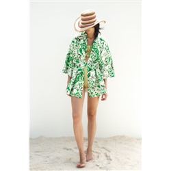 KIMONO ESTAMPADO CON LINO