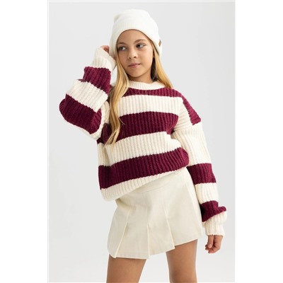 Defacto Kız Çocuk Regular Fit Bisiklet Yaka Kazak A6009A823WN
