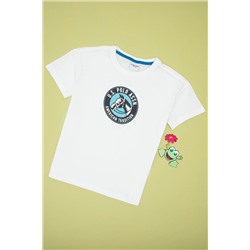 U.S. Polo Assn., Erkek Çocuk Beyaz Oversize Bisiklet Yaka Tişört 50307173-vr013