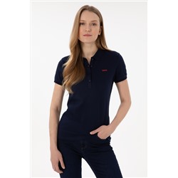 Kadın Lacivert Basic Polo Yaka Tişört