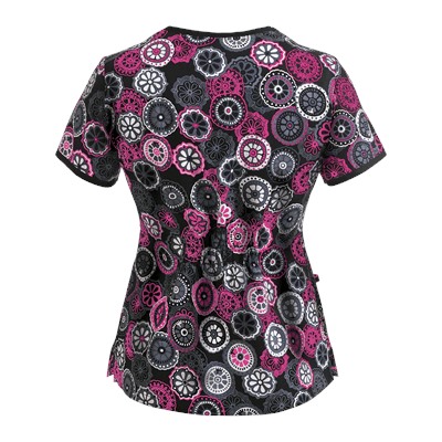 Peaches Scrubs Retro Spirit Print Top