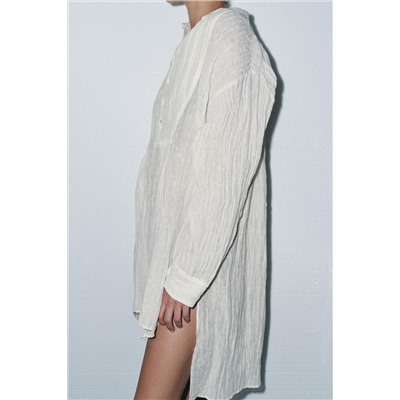 LIMITED EDITION CREASED-EFFECT LINEN BLEND SHIRT