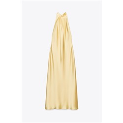 SATIN HALTER MIDI DRESS