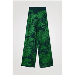 Pantalón wide leg jacquard