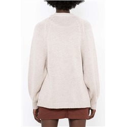 Cárdigan largo de algodón orgánico Beige jaspeado
