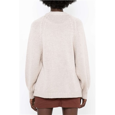 Cárdigan largo de algodón orgánico Beige jaspeado