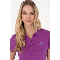 Kadın Menekşe Basic Polo Yaka Tişört