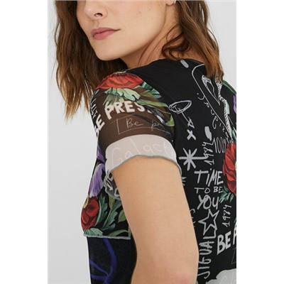 Camiseta manga corta tul
