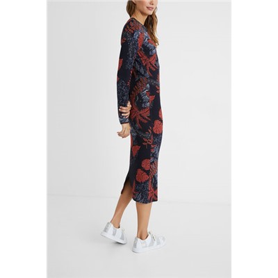Vestido slim punto floral