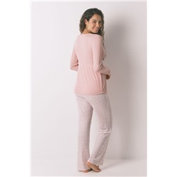 Pijama Capri "maternity" técnica canalé rosa