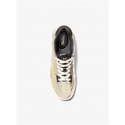 Rebel Metallic Crocodile Embossed Leather Sneaker