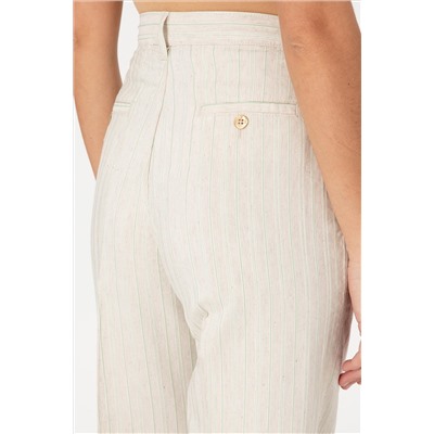 Kadın Su Yeşili Carrot High Waist Kanvas Pantolon