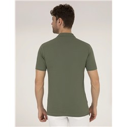 Haki Slim Fit  Polo Yaka Basic Tişört
