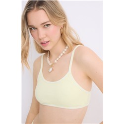 Sujetador top algodón copas extraíbles amarillo