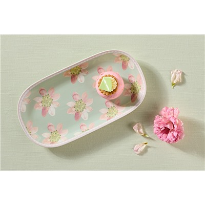 Блюдо, 32х17,5 см, фарфор P, овальное, серо-зеленое, Примула, Primula, 62999