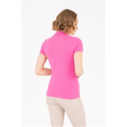 Kadın Pembe Basic Polo Yaka Tişört