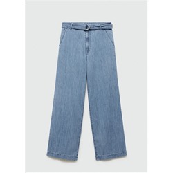 Pantalón fluido wideleg cinturón