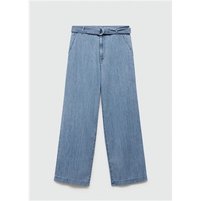 Pantalón fluido wideleg cinturón