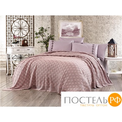 11236 КПБ DO&CO с Плед Вязаный 220х240 (50х70/4 шт) TWIN лиловый