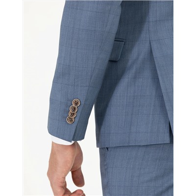 %100 Yün Mavi Ekstra Slim Fit Takım Elbise
