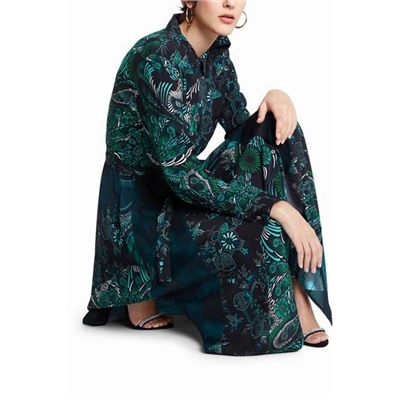 Vestido camisero midi estampado