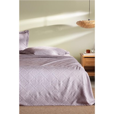 Triangle King Size %100 Pamuk Yatak Örtüsü - Açık Mürdüm