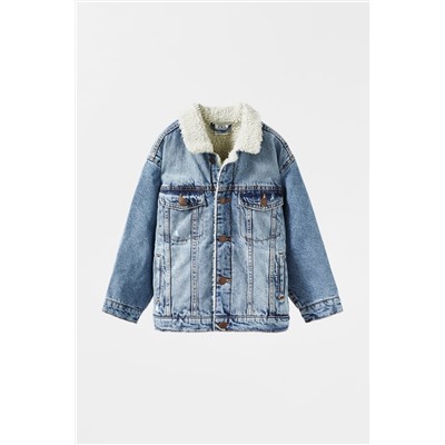 CAZADORA DENIM BORREGUILLO AZUL MEDIO