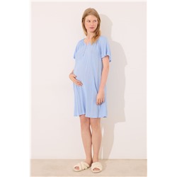 Camisón corto "maternity" viscosa azul