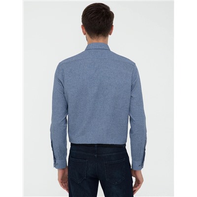 Mavi Slim Fit Uzun Kollu Gömlek