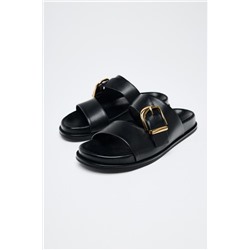 BUCKLED FLAT SANDALS