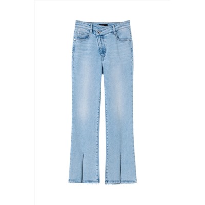 Vaquero bootcut 7/8 de tiro alto Azul claro