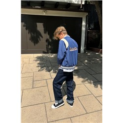 BOMBER JACKET WITH EMBROIDERED SLOGAN