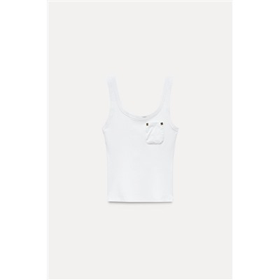RIBBED T-SHIRT WITH POCKET