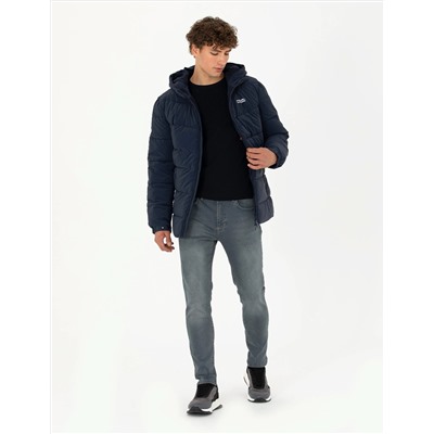 Lacivert Slim Fit Mont