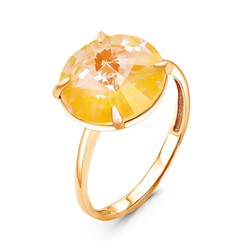 Серьги из золочёного серебра с кристаллами Swarovski Солнечный свет 925 пробы с-002з-001L141D