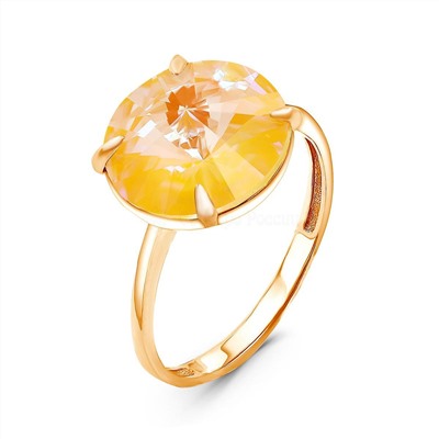 Серьги из золочёного серебра с кристаллами Swarovski Солнечный свет 925 пробы с-002з-001L141D