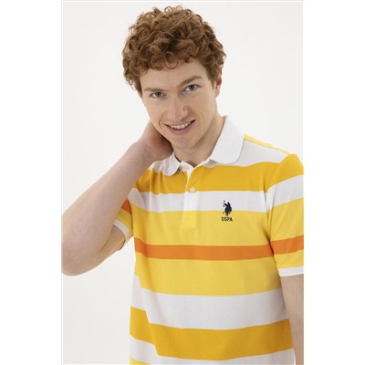Erkek Regular Fit Polo Yaka Safran Tişört
