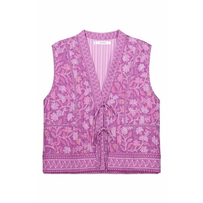 Chaleco acolchado morado print floral