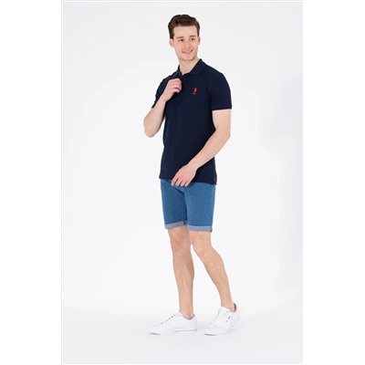 Erkek Koyu Lacivert Basic Polo Yaka Tişört
