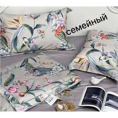 Постельное белье с одеялом  💐Blumarin*e, семейный комплект Премиум из Египетского хлопка