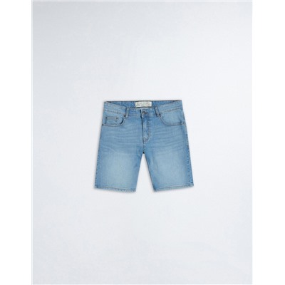 Slim Fit Denim Shorts, Men, Light Blue