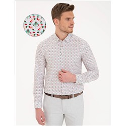 Yeşil Slim Fit Uzun Kollu Gömlek