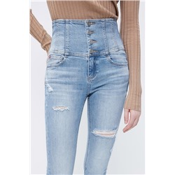 Vaquero skinny fit de tiro alto Celeste